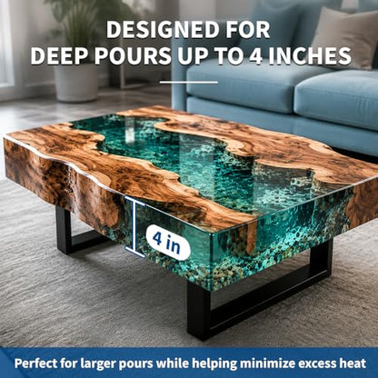 Deep Pour Epoxy Resin, 96 Gallon 2:1 Casting Kit, 2-4 Inch Pour - size: 96OZ