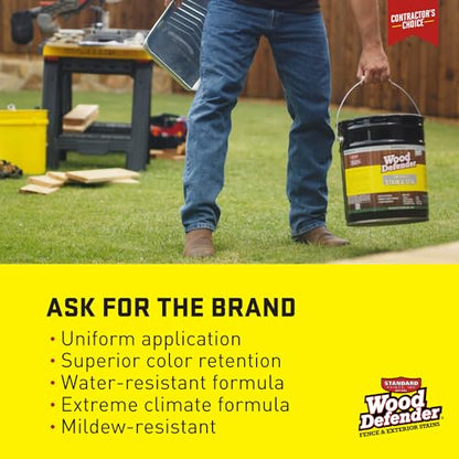 Wood Defender 200 Series Stain and Seal, Coffee Brown, 1-Gallon - color: Coffee Brown, size: 1 Gallon