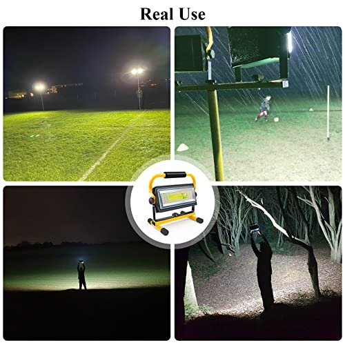 TRESDA 7000LM Rechargeable LED Work Light, 100W Portable Flood Light