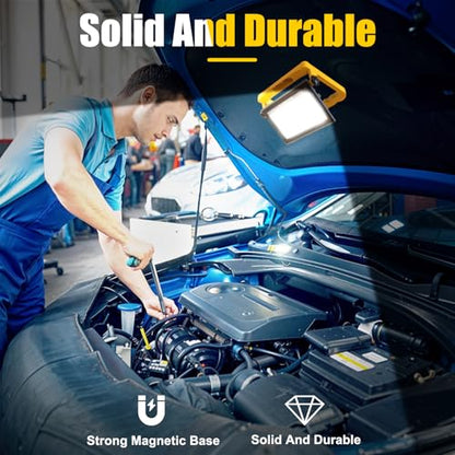 T-SUN LED Work Light with Stand, 60W Portable Flood Light,6000K,2 Pack - size: 2 Pack