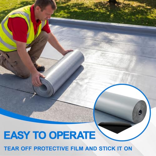 Waterproof Roof Repair Tape, TPU, 33 Feet Length, 40 Inch Width - color: Gray, size: 40in X 33ft