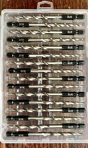 FTG USA 16 Pc #10(3/16") Replacement Taper Countersink Drill Bit Hex Shank - size: #10, style: 16 Piece Same Size