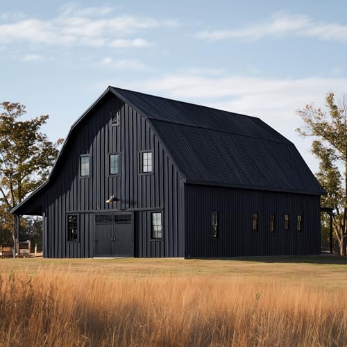 EVOLVE Ranch Guard Black, 5 Gallon, Semi-Gloss Exterior Paint – UV-Resistant Barn & Fence Coating