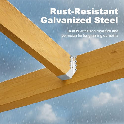 25 Pcs 2x8 Face Mount Joist Hangers, 20 Gauge Galvanized Joist Hangers for Wood, Hurricane Tie Rafter Brackets Perfect for Shed, Roof, Deck, Floor, Ceiling – Sliver