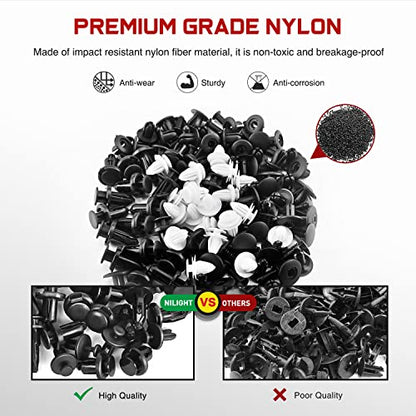 Nilight 120PCS Car Retainer Clips Fastener Remover 6mm 7.6mm 8mm 8.8mm - color: For GM Ford Honda Chrysler - 120 Clips 6mm 7.6mm 8mm 8.8mm 10mm
