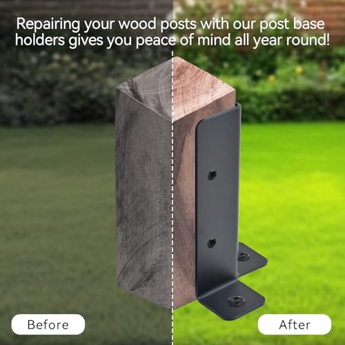 8 PCS Adjustable Deck Post Anchor Base Brackets Fit 1.5x1.5,2x2,2x4,4x4 Post, Wood Fence Pergola Post Base Brackets Kit for Decking, Fencing, Pergola, Railing, Mailbox Mount, Patio Covers - size: 8 pieces