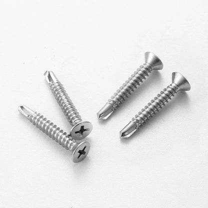 #6 x 1/2" (100 Pack) Flat Head Sheet Metal Screws Self-Tapping Screw Phillips Head Self Drilling Screws, 410 Stainless Steel - size: #6 x 1/2''