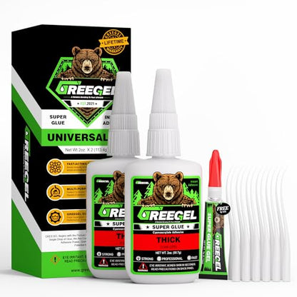 Liquid Thick Super Glue 4 Oz + 3g Gel Glue for Large Gaps, Clear CA - color: Thick Viscosity, size: 4 oz