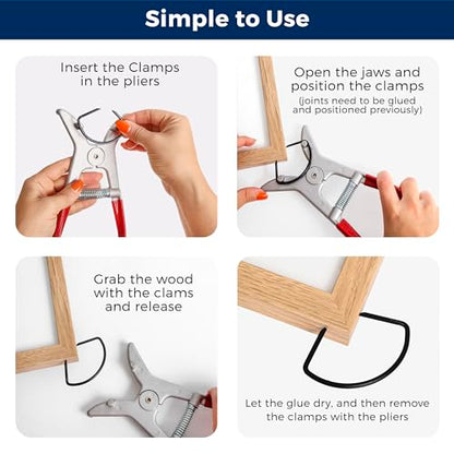 TOFL Miter Spring Clamps | 8 To A Package 1/2” to 3/4” | Woodworking - Picture Frames - Crown Molding - Wood Trim and More (1/2" to 3/4" Miter Spring Clamp) - size: 1/2" to 3/4" Miter Spring Clamp