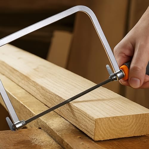 Mutt Tools Coping Saw for Woodworking - 6.5 inch Frame with 3 Steel Blades