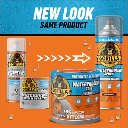 Gorilla Waterproofing Spray, Clear, Flexible Rubberized Sealant, 14 oz - color: Clear, size: 1 - Pack