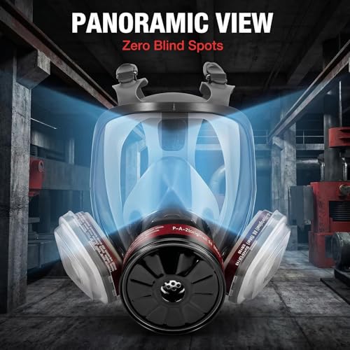 Reusable Full Face Gas mask Set, Full Face Respirator for Painting, Gas, Dust, Welding, Cutting, Spraying, DIY