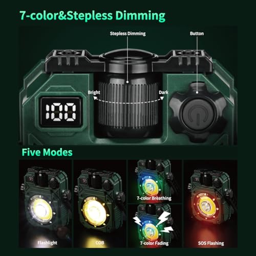 LED Work Light, 2000LM Portable Work Light, Work Lights on Stand Rotatable Stand and Handle, Hook Design LED Flood Light for Workshop Garage, Construction Site