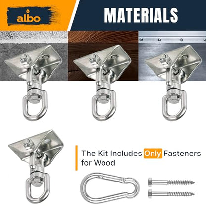 Albo Heavy Duty Swing Hangers 4 Pack, 2650 LBS - color: Silver, size: 4 Pieces