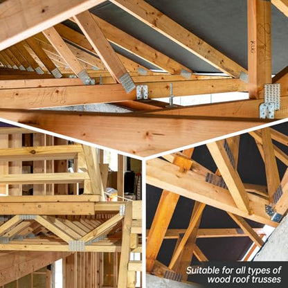 10Pcs Pronged Truss Plates 8x10, Rafter Truss Brackets for Wood Connection, Galvanized Flat Mending Plates with Nail-Teeth - size: 8"x10"
