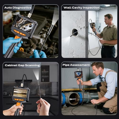 1920P HD Endoscope Camera with Light, 4.3" IPS Handheld Borescope - size: 4.3" Handheld Borescope-ES05X