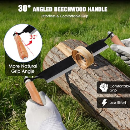 10" Straight Draw Knife for Debarking, Bark Removal, Wood Peeling - size: 10" Straight