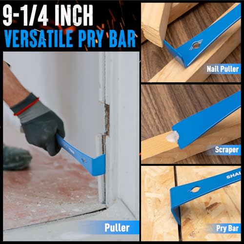 SHALL 3-Piece Mini Flat Pry Bar Set, 5-1/4", 7-1/4", 9-1/4" Small Pry Bars