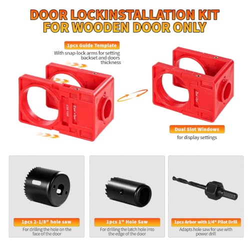 Door Hinge Jig, Door Hinge Template Kit, Door Lock & Latch Installation Kit