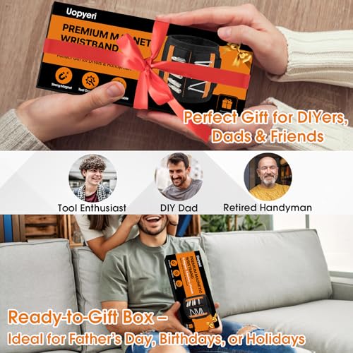 Magnetic Wristband Tool Holder, 15 Magnets for Screws, Nails and Drill Bits