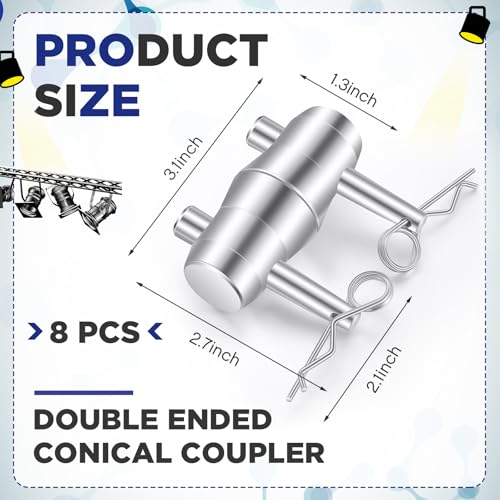 Blulu 8 Pack Double Ended Conical Coupler with Clips Pin Fit F34 F33 Pipe