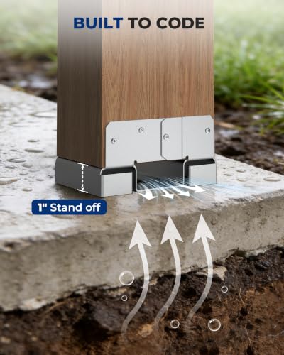 10PCS 4x6 Post Base for Concrete, Brackets for Deck Fence Pergola