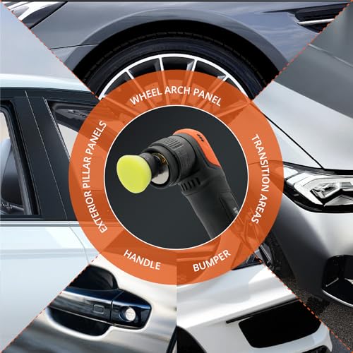 SPTA Yellow T80 Mini High-Cut Foam Polishing Pad Sets, 5Pcs 1.3inch/32mm Sponge Polishing Buffing Pads, Car Foam Detail Polishing Pad Kit for Car Detail Polishing, Small Area Polishing -FPTSS1Y - color: 5Pcs Yellow T80 High-Cut Pad, size: 1.3 Inch (32mm)