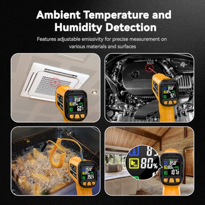 Infrared Thermometer Gun -58°F to 1796°F, 50:1 Temperature - color: Yellow