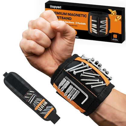 Magnetic Wristband Tool Holder, 15 Magnets for Screws, Nails and Drill Bits