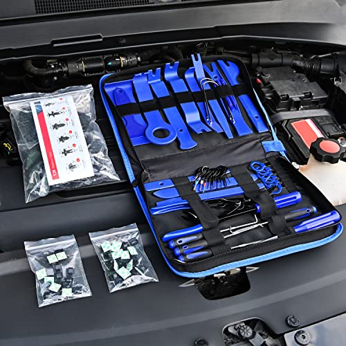 Nilight 200Pcs Trim Removal Tool, Auto Push Pin Bumper Retainer Clip Set - color: 200 Clips+ Remover Tools Blue