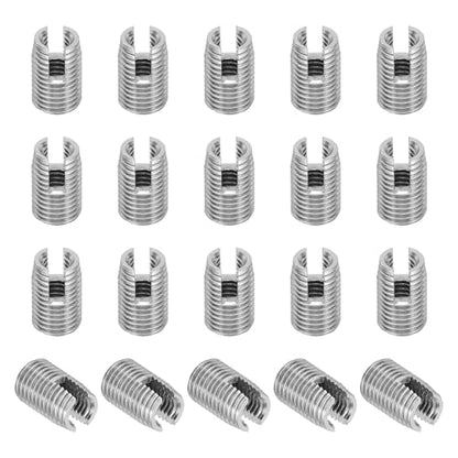 PATIKIL Self-Tapping Threaded Inserts, 20 Pcs M4 x M6.5 x 10mm 303 Stainless Steel Thread Adapter Reducer Slotted Screw Repair Inserts Nuts Sleeve - size: M4 x M6.5 x 10mm
