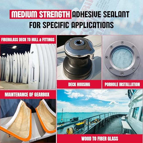 GH1200 5200 Marine Sealant White - 12.5 Oz Smoothly Dispenses Marine Adhesive with Caulk - Above & Under Water Sealant - Marine Glue Waterproof & UV Resistant - Fast Curing Permanent Seals - style: 12.5 Oz White