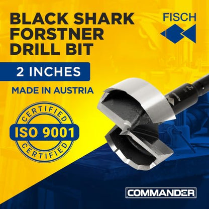 Forstner Drill Bit - Black Shark Forged Steel for Woodworking Size: 2 inch - size: 2 in