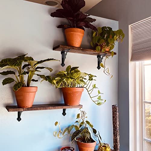 SELEWARE 4 Pack 12" Heavy Duty Shelf Brackets, Deer Decorative L Brackets - size: 12 Inch, style: Deer-4 pack