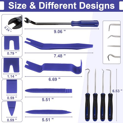 BFXM 9PCS Auto Trim Removal Tool kit, Clip Pry Tools Kit No Scratch - color: Blue * 9PCS