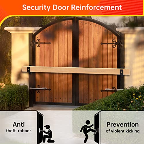 Thickened Door Barricade Bracket, 2 Pack-Black, Iron, Steel, Powder Coated, U-Shaped, Door Mount, 2X4 Lumber Compatible, Home, Barn, Shed, Garage, Gate Security Reinforcement - color: 2 pack-PRO