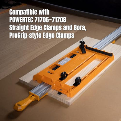 POWERTEC 72389 Circular Saw Track Plate with 50 Inch Straight Edge Clamp, Tool-Free Mounting System, Adjustable Fence for Fast and Accurate Cuts - size: 50 Inch Circular Saw Guide w/ Saw Plate