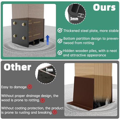 4x4 Post Base, Concealed Fastener Concrete Post Anchor,Elevated Post Base