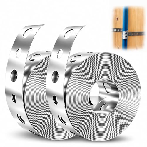 Galvanized Hanger Strap, 3/4 in x 10ft Galvanized Metal Pipe Strap, 2 Pack