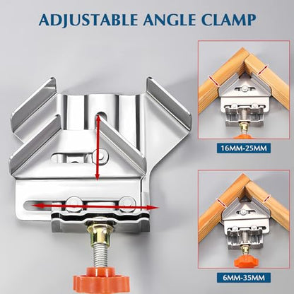 2 Pack Stainless Steel 90° Right Angle Clamps for Woodworking, Open Style - color: 2 Pcs Open