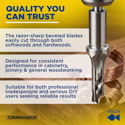 Mortise Bits Chisel Set - Square Hole Drill - 3/8" Dia x 5/8" x 8-1/2" OAL - size: 3/8 in