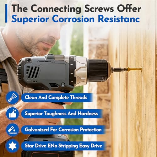 #8 x 1-1/4" Deck Screws Wood Screws, Torx Flat-Head Exterior Screws, T25 Star Bit Included(880PCS 5LB Box) - size: #8x1-1/4"