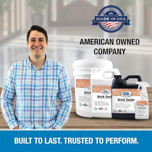Rainguard Water Sealers Brick Sealer, Penetrating Protection Against Rain and Moisture Damage, For All Brick and Mortar Surfaces, Silane/Siloxane Waterproofer, Natural Finish, Makes 1 Gallon - style: 32 fl oz (Makes 1 Gallon)
