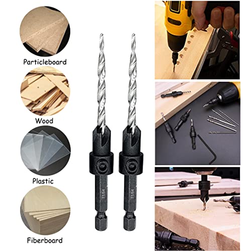 Countersink Drill Bit Set 5PCS 11/64" Wood Bit for Woodworking - size: 7PCS