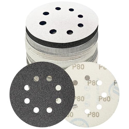 120 Pcs 5 Inch 8-Hole Hook and Loop Sanding Discs 80 to 3000 Grit - size: Mix Grit 120PCS