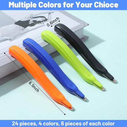 24 Pcs Magnetic Staple Remover Bulk, Stapler Remover Tool, 4 Colors, 6.1"