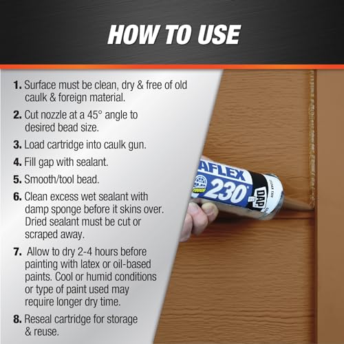 DAP Dynaflex 230 Premium Elastomeric Sealant, Cedar Tan, 10.1 Oz (7079818412) (Pack of 6) - size: 10.1 oz (Pack of 6)