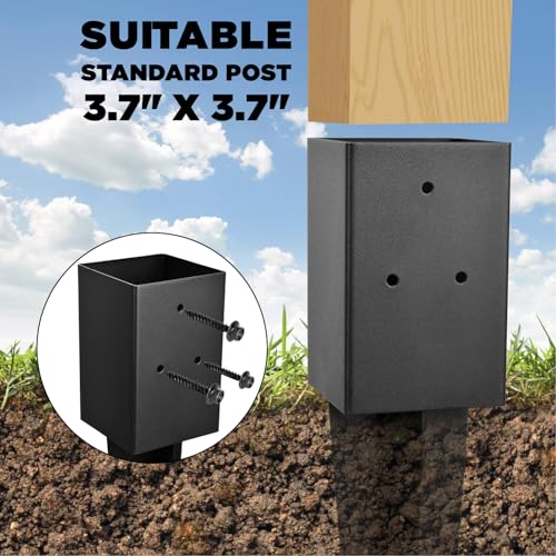 2 Pack 31.5"x4"x4" Heavy Duty Fence Post Anchor, for Fence, Mailbox