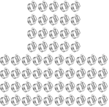 LOKMAN 60 Pack Stainless Steel Hose Clamp Adjustable 3/8'' - 5/8'' (10-16mm) Worm Gear Hose Clamp, Metal Fuel Line Pipe Clamp for Plumbing, Automotive And Mechanical Application - size: 10-16mm (Pack of 3)