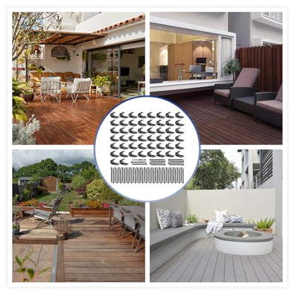 Hidden Deck Starter Clips 50 Pack for Grooved Composite Decking with Screws
